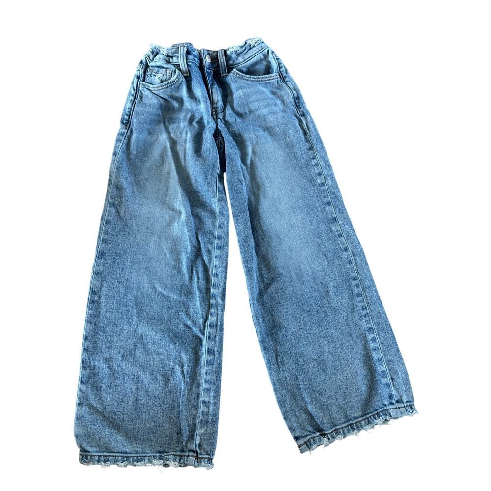 Vervet Kids Mini Kris Low Slung Baggy Wide Jeans Girls Size 7 Light Wash